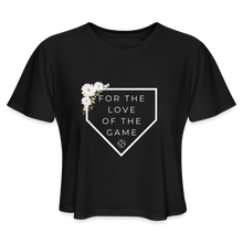 Load image into Gallery viewer, For the Love of the Game Baseball Softball Women's Cropped T-Shirt - black