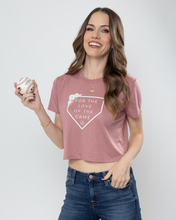 Load image into Gallery viewer, For the Love of the Game Baseball Softball Women's Cropped T-Shirt