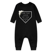 Load image into Gallery viewer, For the Love of the Game Baby Girl Fleece Onesie - black