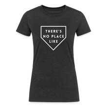 Load image into Gallery viewer, There's No Place Like Home Baseball and Softball-Themed Women's Tri-Blend Organic T-Shirt - heather black