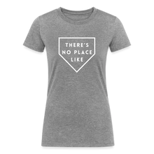 Load image into Gallery viewer, There's No Place Like Home Baseball and Softball-Themed Women's Tri-Blend Organic T-Shirt - heather gray