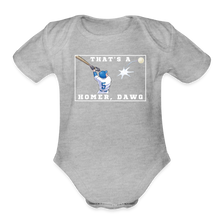 Load image into Gallery viewer, That's a Homer, Dawg! Organic Short Sleeve Baby Bodysuit - heather grey