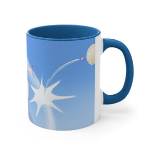 That Ball is GONE! Home Run To the Moon Blue Accent Coffee Mug, 11oz