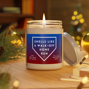 "Smells Like a Walk-Off Home Run" Baseball Softball-Themed Non-Toxic Scented Candle