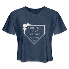 Load image into Gallery viewer, For the Love of the Game Baseball Softball Women&#39;s Cropped T-Shirt - heather navy
