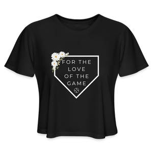 For the Love of the Game Baseball Softball Women's Cropped T-Shirt - black