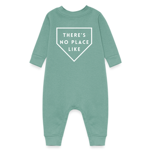 There's No Place Like Home (Plate) Baby Fleece Footless Onesie - saltwater