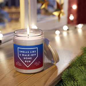 "Smells Like a Walk-Off Home Run" Baseball Softball-Themed Non-Toxic Scented Candle