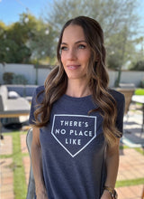 Load image into Gallery viewer, There&#39;s No Place Like Home Baseball and Softball-Themed Women&#39;s Tri-Blend Organic T-Shirt
