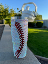 Load image into Gallery viewer, 30oz Bling Stainless Steel Baseball Tumbler With Leak Resistant Lid
