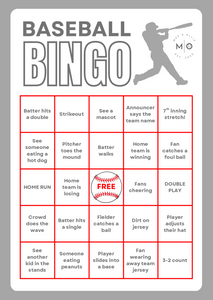 Free Printable Baseball Bingo Cards