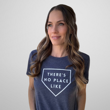 Load image into Gallery viewer, There&#39;s No Place Like Home Baseball and Softball-Themed Women&#39;s Tri-Blend Organic T-Shirt
