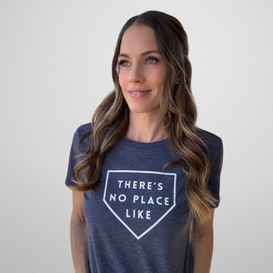 There's No Place Like Home Baseball and Softball-Themed Women's Tri-Blend Organic T-Shirt