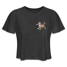 Load image into Gallery viewer, Women&#39;s Ollie With a Bat Cropped T-Shirt - deep heather
