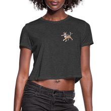 Load image into Gallery viewer, Women&#39;s Ollie With a Bat Cropped T-Shirt - deep heather
