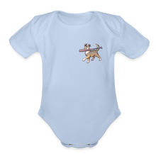 Load image into Gallery viewer, Baby Organic Ollie&#39;s Bat Bodysuit - sky
