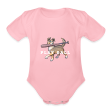 Load image into Gallery viewer, Organic Play Ball Short Sleeve Baby Bodysuit - light pink
