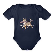 Load image into Gallery viewer, Organic Play Ball Short Sleeve Baby Bodysuit - dark navy
