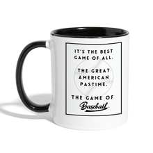 Load image into Gallery viewer, The Best Game of All Baseball Mug - Right-Handed - white/black
