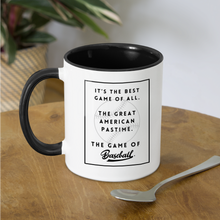Load image into Gallery viewer, The Best Game of All Baseball Mug - Right-Handed - white/black
