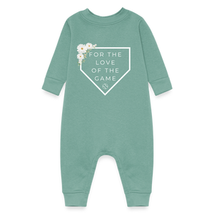 For the Love of the Game Baby Girl Fleece Onesie - saltwater