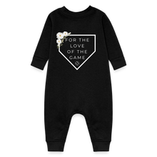Load image into Gallery viewer, For the Love of the Game Baby Girl Fleece Onesie - black
