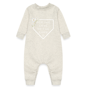 For the Love of the Game Baby Girl Fleece Onesie - heather oatmeal