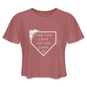 For the Love of the Game Baseball Softball Women's Cropped T-Shirt - mauve