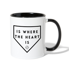 Load image into Gallery viewer, Home Is Where the Heart Is Home Plate Baseball Mug - white/black
