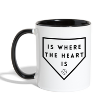 Load image into Gallery viewer, Home Is Where the Heart Is Home Plate Baseball Mug - white/black
