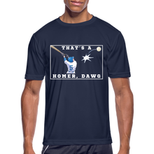 Load image into Gallery viewer, That&#39;s a Homer, Dawg! Men’s Moisture Wicking Performance T-Shirt - navy
