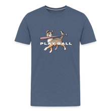 Load image into Gallery viewer, Play Ball! Kids&#39; Premium Dog Holding a Baseball Shirt - heather blue
