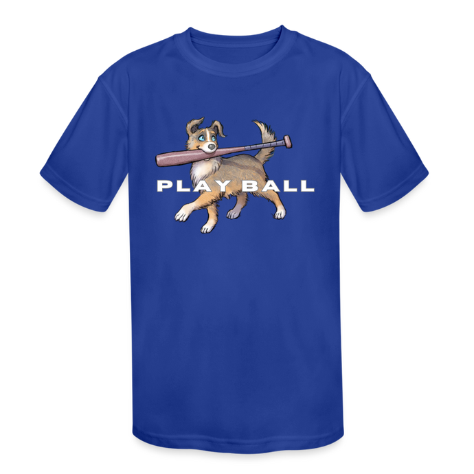 Play Ball! Kids' Moisture Wicking Performance T-Shirt - royal blue