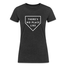 Load image into Gallery viewer, There&#39;s No Place Like Home Baseball and Softball-Themed Women&#39;s Tri-Blend Organic T-Shirt - heather black
