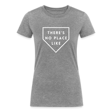 Load image into Gallery viewer, There&#39;s No Place Like Home Baseball and Softball-Themed Women&#39;s Tri-Blend Organic T-Shirt - heather gray
