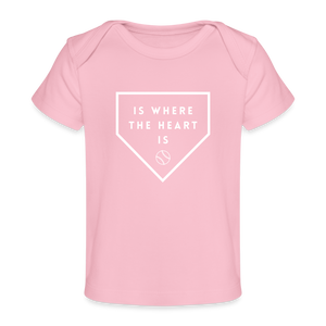Home is Where the Heart Is Organic Baby T-Shirt - light pink