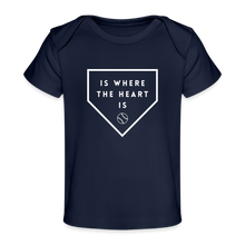Load image into Gallery viewer, Home is Where the Heart Is Organic Baby T-Shirt - dark navy
