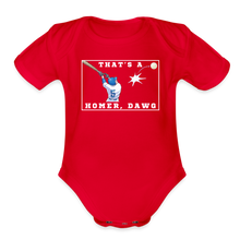 Load image into Gallery viewer, That&#39;s a Homer, Dawg! Organic Short Sleeve Baby Bodysuit - red
