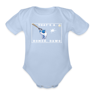 That's a Homer, Dawg! Organic Short Sleeve Baby Bodysuit - sky